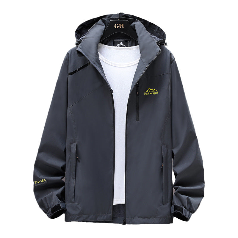 Damen Leichte Wasserabweisende Outdoorjacke mit Kapuze, Brustreißverschluss und verstellbaren Bündchen Shop Nory