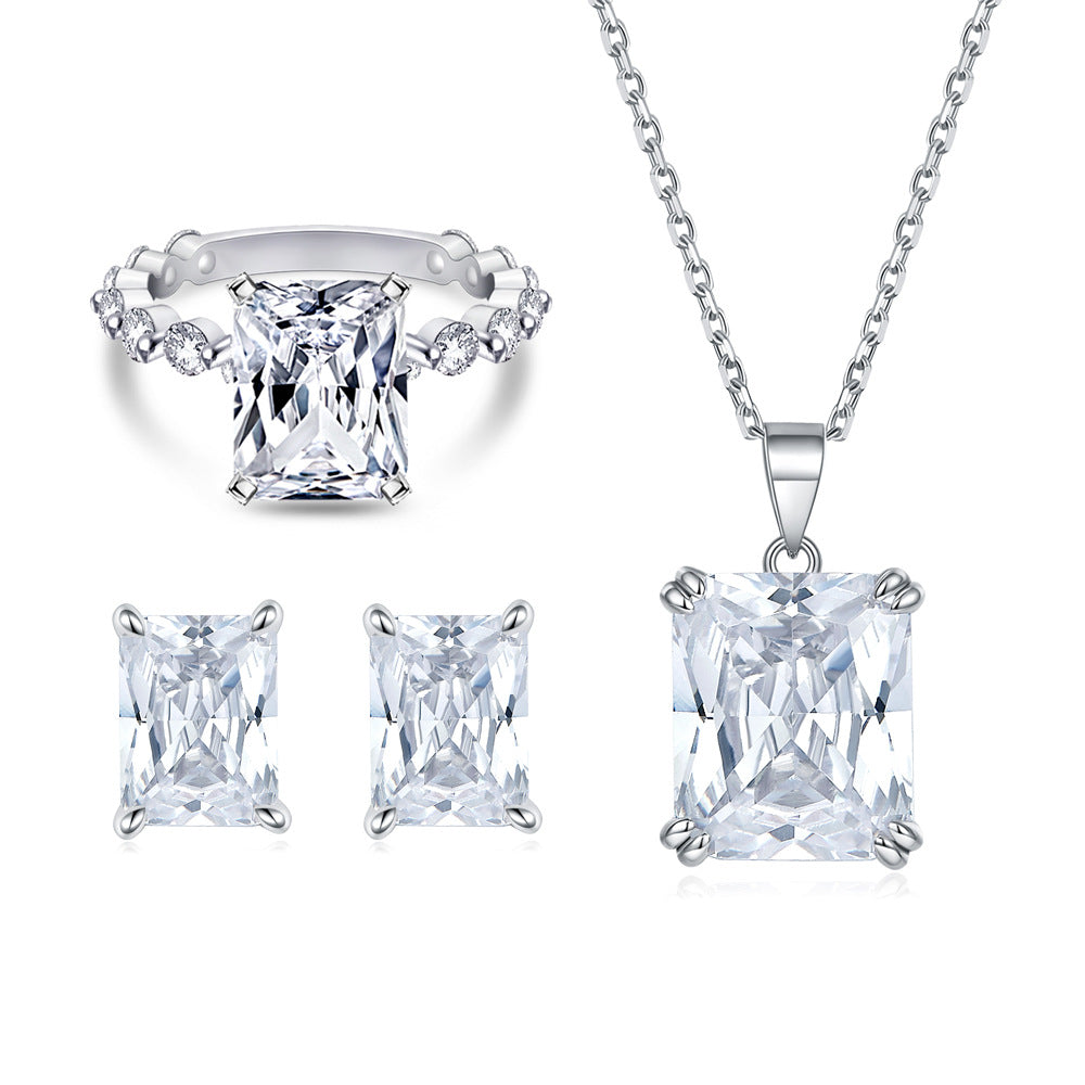 Damenring mit tropfenförmigem Hauptstein und eleganter Zirkonia-Verzierung Shop Nory