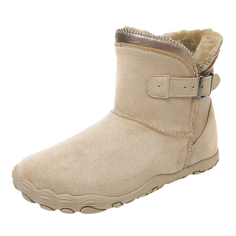 Damen Winterstiefelette mit Kunstfellfutter, rutschfester Profilsohle und verstellbarem Schnallenriemen Shop Nory