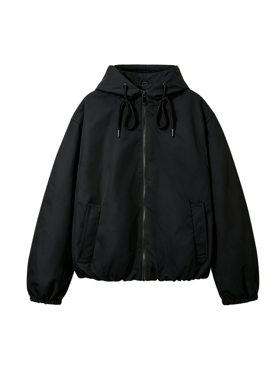 Damen Kapuzen-Bomberjacke mit gerafftem Saum und Eingrifftaschen Shop Nory