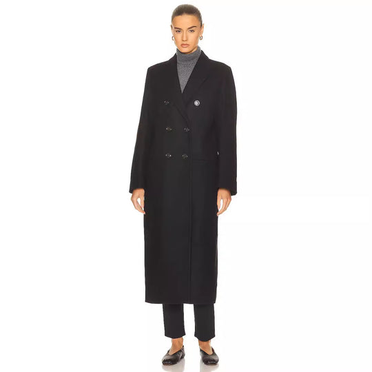 Damen Maxilanger Zweireihiger Wollmix-Longcoat mit maßgeschneidertem Finish Shop Nory