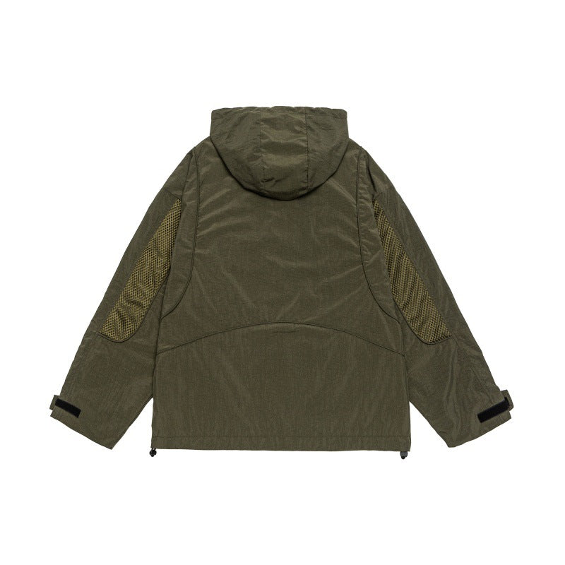 Unisex Oversize Utility-Parka mit Kapuze, Mesh‑Einsätzen und verdeckter Frontblende Shop Nory