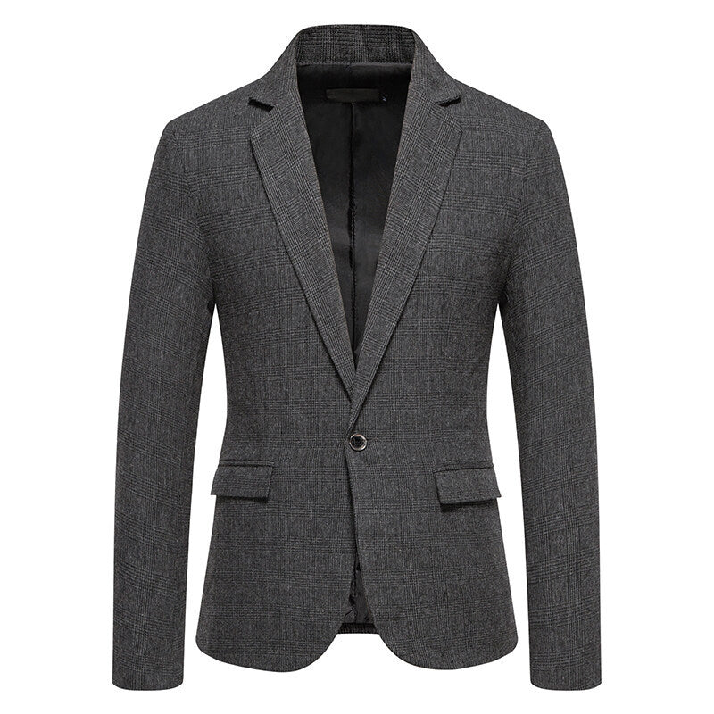 Herren Tailliertes Glencheck-Sakko mit Ein-Knopf-Verschluss und Pattentaschen Shop Nory
