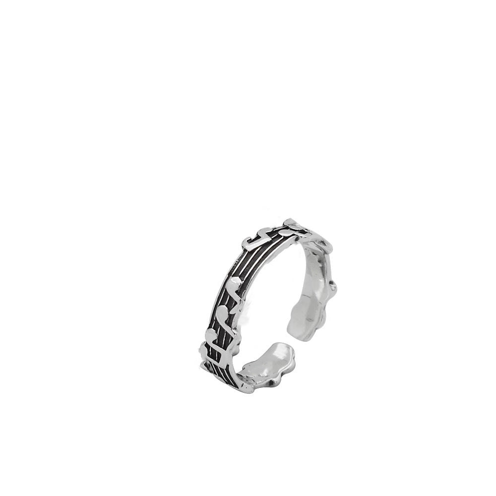 Damen moderner und minimalistischer Silberring mit eingeprägtem Design Shop Nory