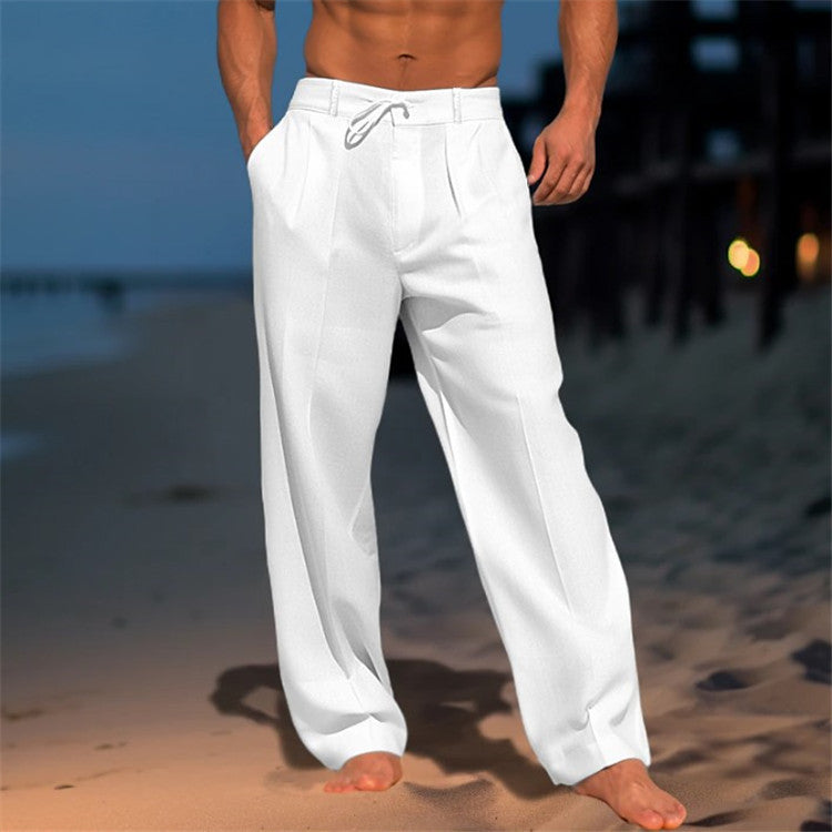 Herren weite Sommerhose mit elastischem Bund und praktischen Taschen