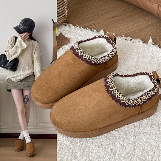 Damen Gefütterte Schlupf‑Hausschuhe im Bootie‑Stil mit Kunstfellfutter und dekorativer Zierborte Shop Nory