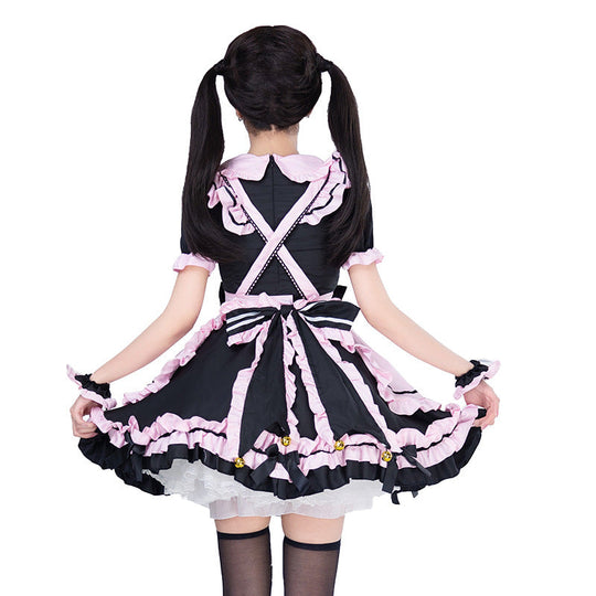 Mädchen verspieltes Kostümkleid mit Rüschen und Katzenohren Shop Nory