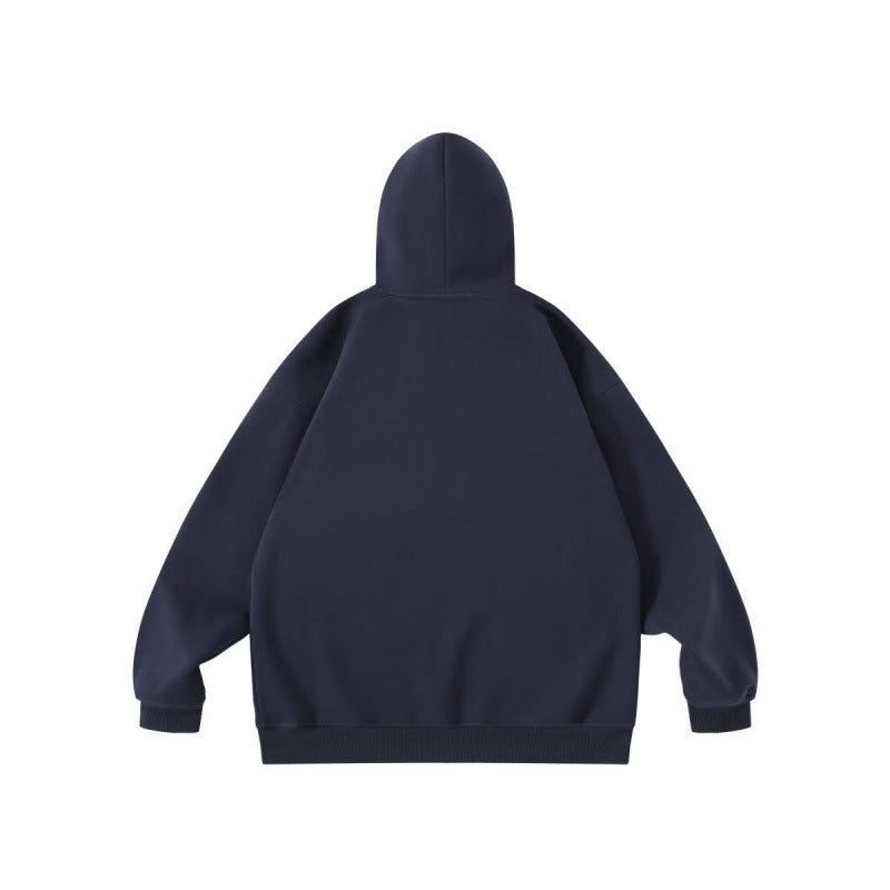 Unisex Oversize-Kapuzenpullover mit gebogenem Statement-Print und Kängurutasche Shop Nory