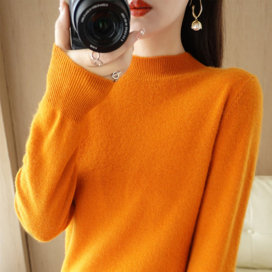 Damen Kurzrollkragenpullover in Kaschmir-Optik mit extralangen Rippbündchen Shop Nory