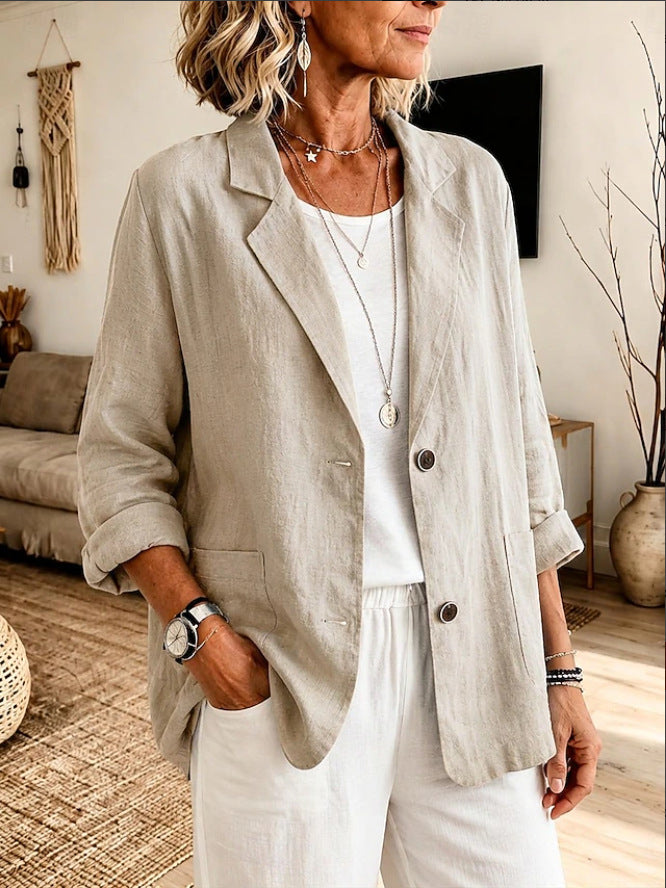 Damen Leichte und elegante Leinenjacke Shop Nory