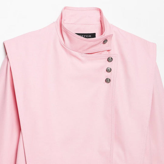 Damen Kurze asymmetrische Jacke mit hohem Stehkragen und Cape‑Schulter Shop Nory