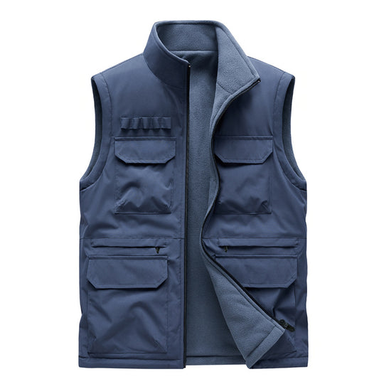 Herren Outdoor-Utilityweste mit acht Multifunktionstaschen, robustem Baumwollmix und Windschutzkragen Shop Nory