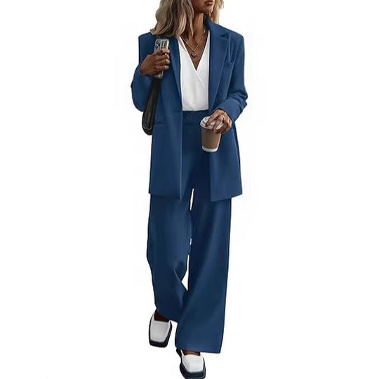 Damen Oversize-Hosenanzug mit Longblazer und weiter Bundfaltenhose Shop Nory