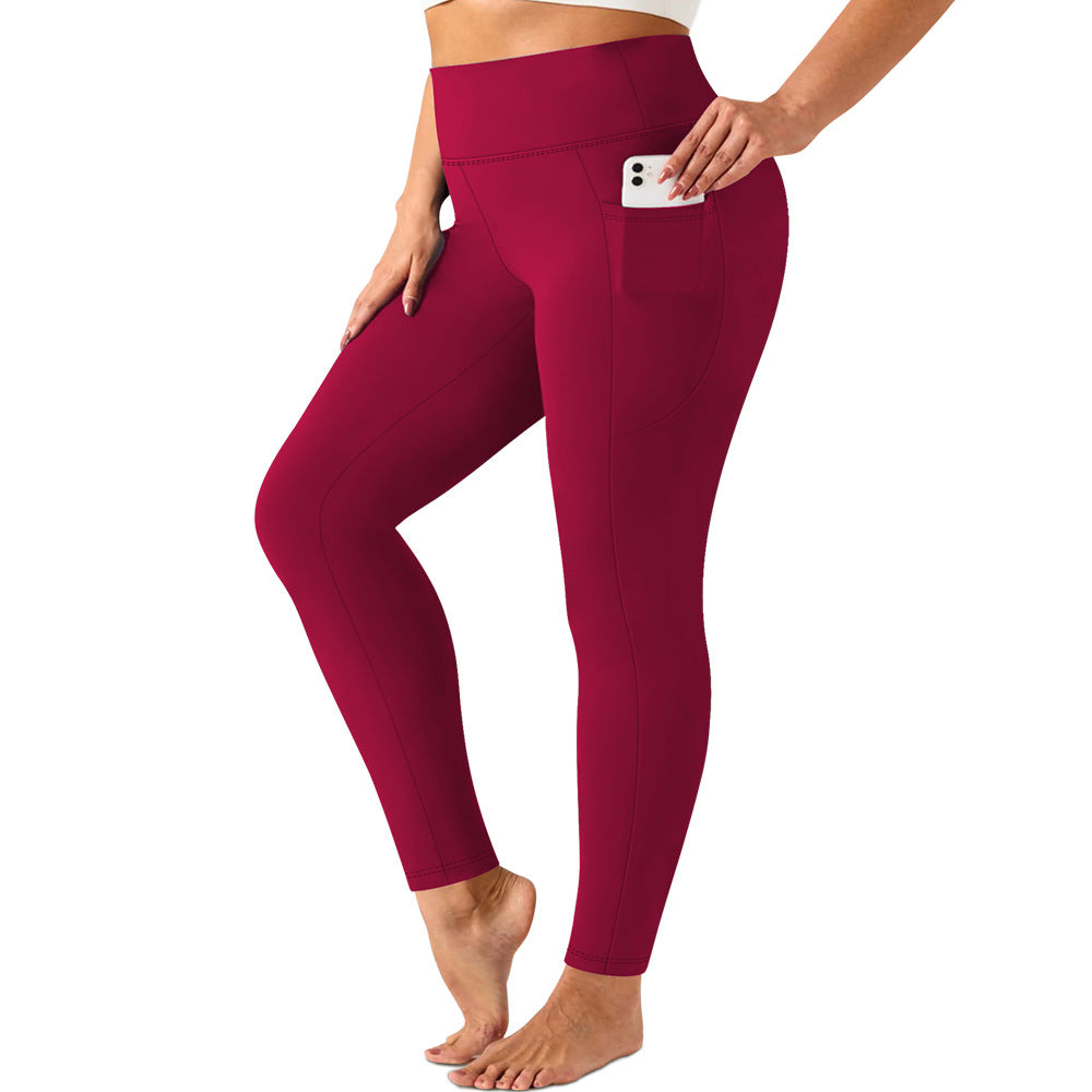 Damen hochtaillierte Sportleggings mit Seitentasche und formendem Stretchmaterial Shopy Nory