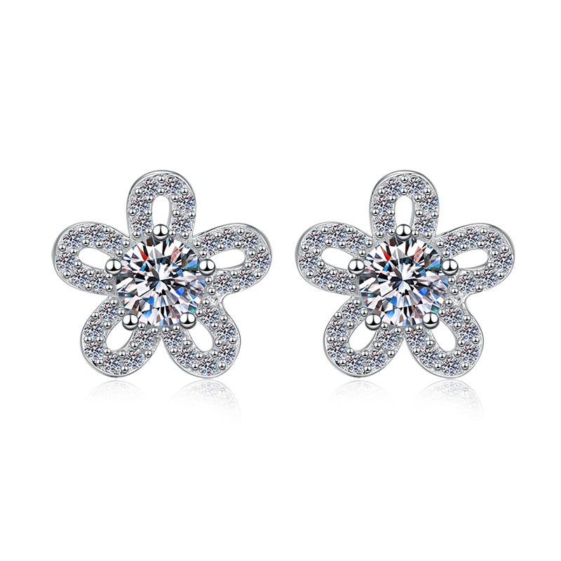 Damen Ohrringe im floralen Design mit funkelndem Kristall Shop Nory