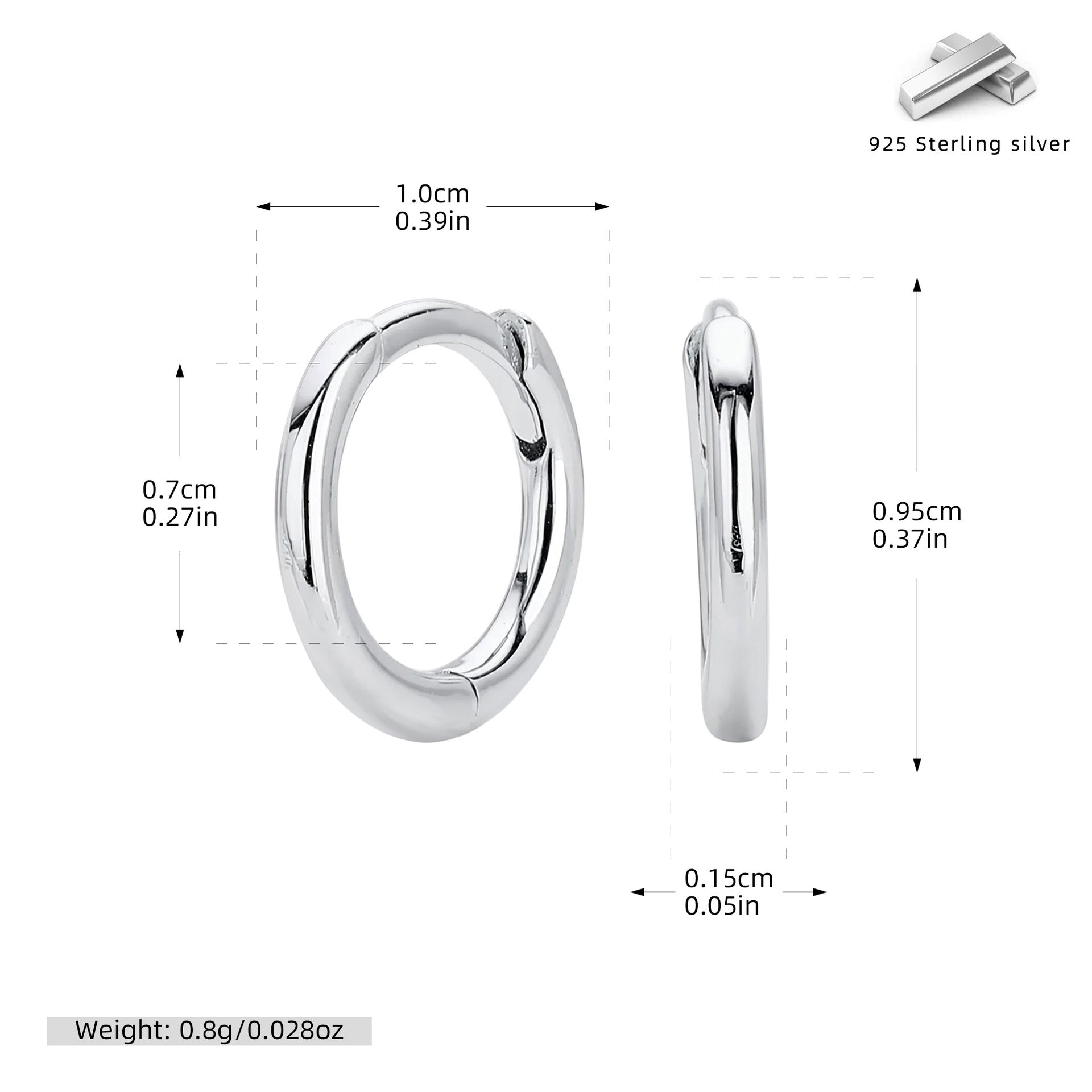 Damen Creolen mit modernem, geschwungenem Design aus 925 Sterling Silber Shop Nory