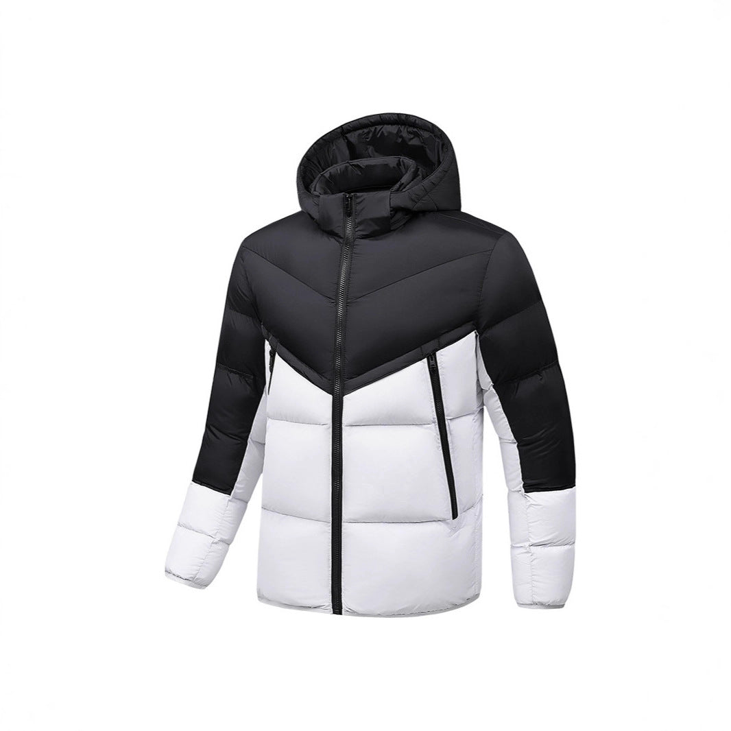 Herren Leichte Daunenoptik-Steppjacke mit Kapuze, winddichter Thermoisolierung und vertikalen Reißverschlusstaschen Shop Nory
