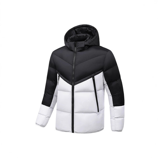 Herren Leichte Daunenoptik-Steppjacke mit Kapuze, winddichter Thermoisolierung und vertikalen Reißverschlusstaschen Shop Nory