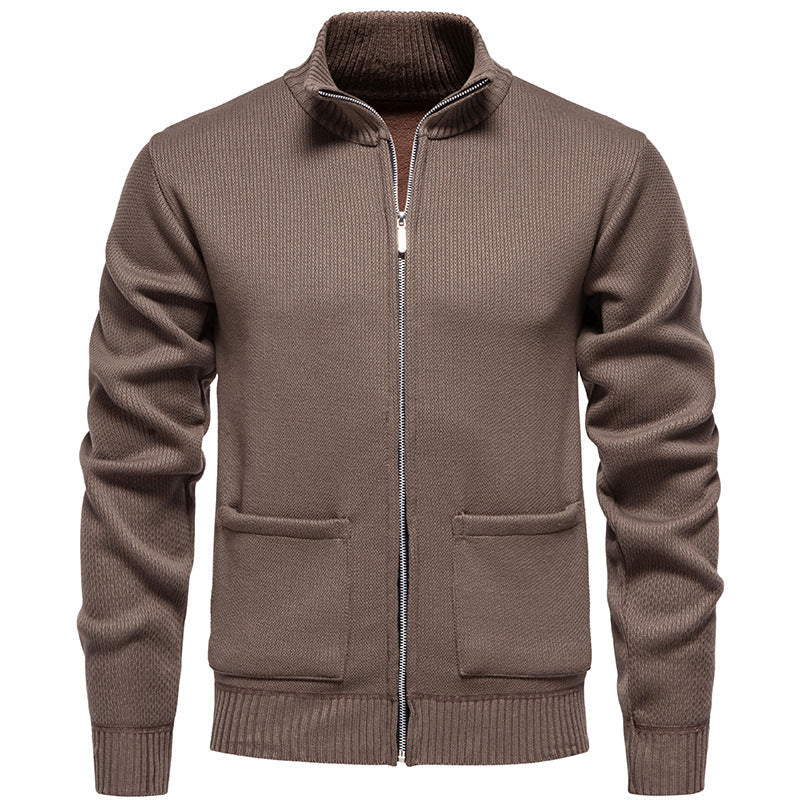 Herren Strickjacke mit durchgehendem Reißverschluss und seitlichen Taschen