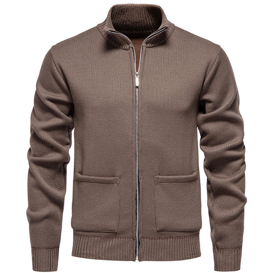 Herren Strickjacke mit durchgehendem Reißverschluss und seitlichen Taschen