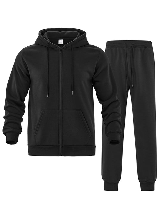 Herren nan zweiteiliges Jogginganzug-Set mit durchgehendem Reißverschluss Kapuzenjacke und taillierter Jogginghose Shop Nory