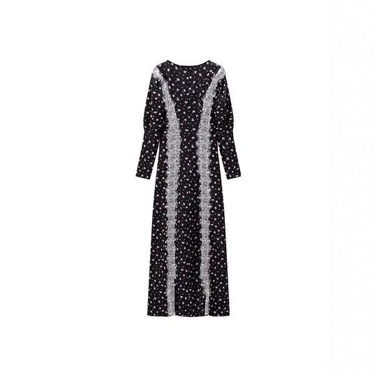 Damen Maxikleid mit Spitzenbesatz und floralem Alloverprint Shop Nory