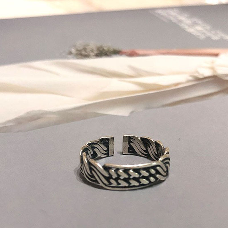 Damen Offener Ring mit kunstvollem Flechtmuster Shop Nory