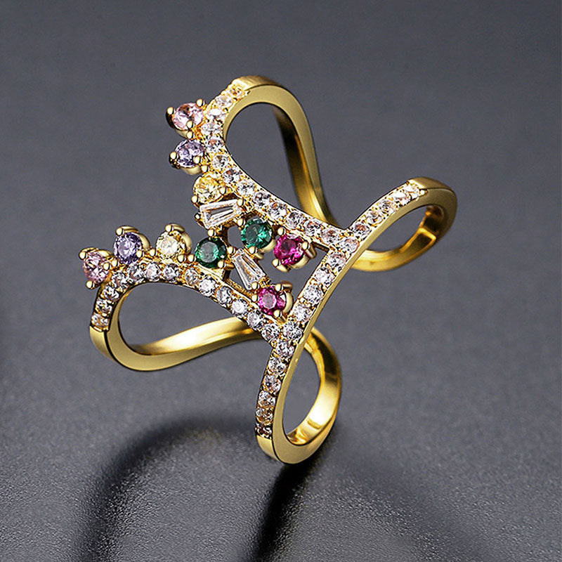Damen Funkelnder Ring mit kunstvollem Design und Zirkonia Shop Nory