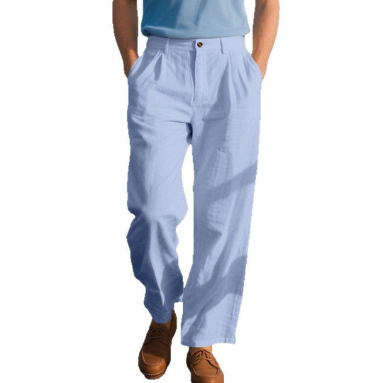 Herren elegante Freizeit-Hose mit weichem Stoff und weitem Schnitt