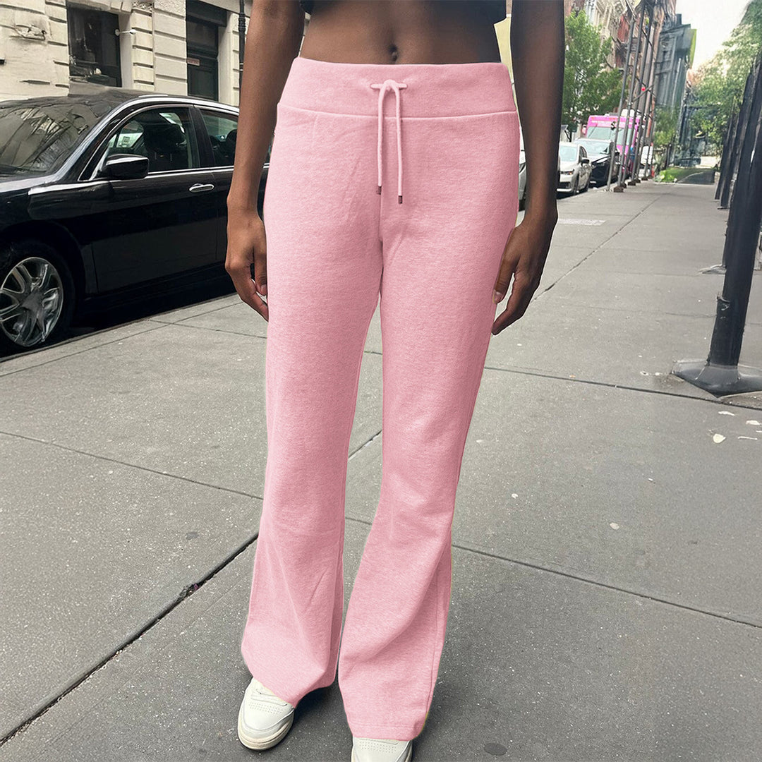Damen nan Hochbund Loungehose mit Kordelzug, ausgestelltem Bein und weichem Sweatmaterial Shop Nory