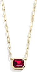 Damen Halskette mit facettiertem Rubinanhänger und eleganter Gliederkette Shop Nory