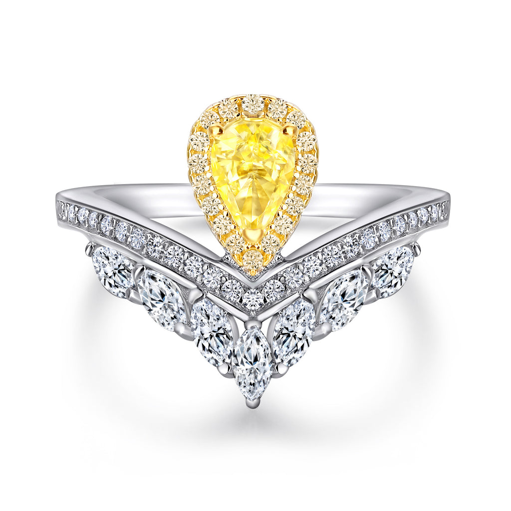 Damen Krone Ring mit funkelnden Zirkonia-Steinen Shop Nory