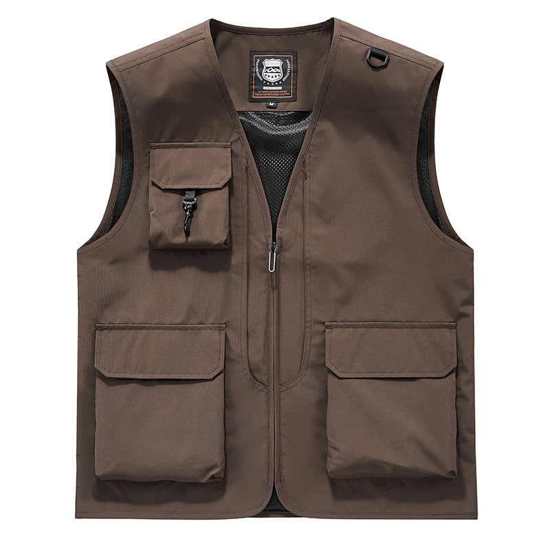 Herren Sichtbare Multifunktionale Utility-Weste mit Mesh‑Futter, Mehrfachtaschen und D‑Ring Shop Nory
