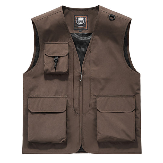Herren Sichtbare Multifunktionale Utility-Weste mit Mesh‑Futter, Mehrfachtaschen und D‑Ring Shop Nory