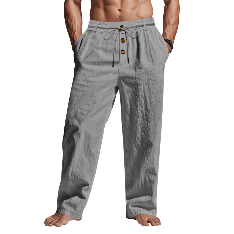 Herren lässige Freizeithose mit verstellbarem Kordelzug und praktischen Seitentaschen