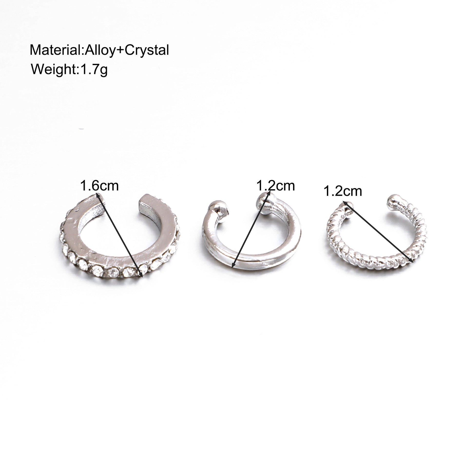 Damen Ohrcuff Set mit funkelnden Kristallen und elegantem Design Shop Nory