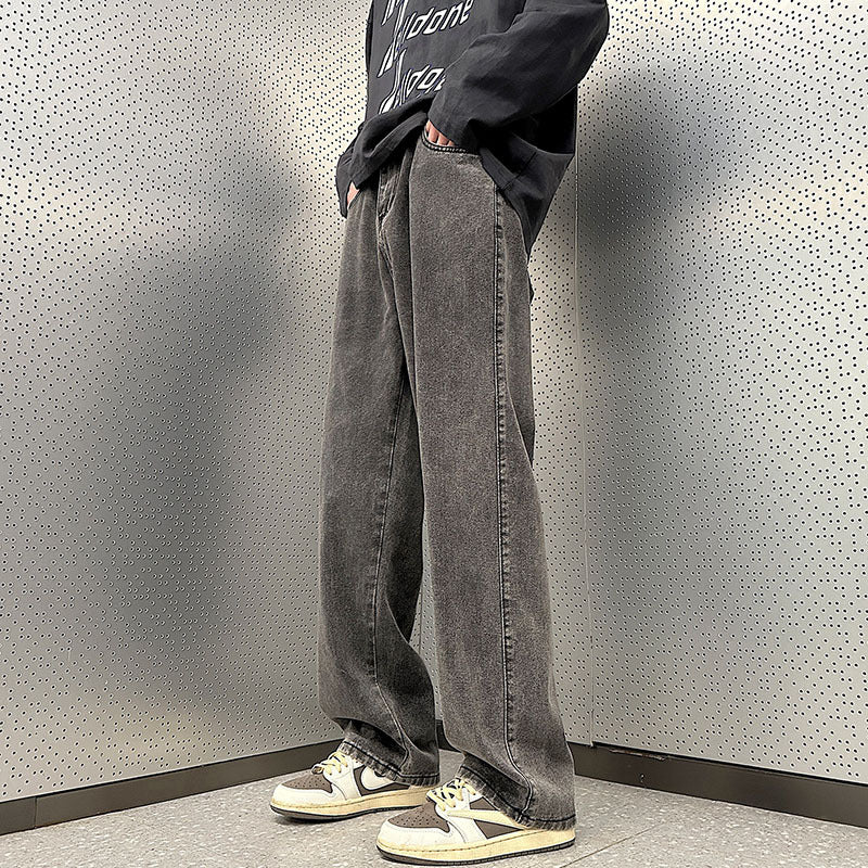 Herren Weite Vintage-Denim-Hose im Baggy‑Straßenstyle mit vorderer Bügelfalte Shop Nory