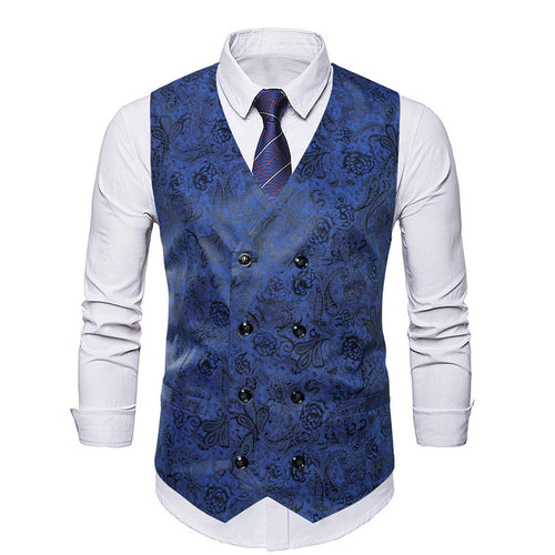 Herren elegante Weste mit floralem Design und Doppelreihe