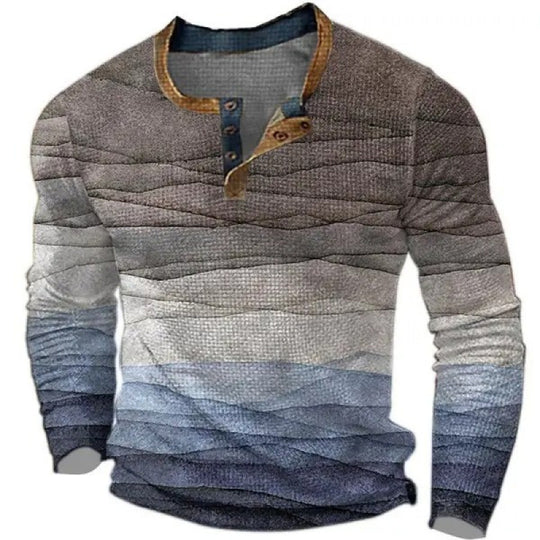 Herren Sportliches Langarmshirt mit Knopfleiste Shop Nory