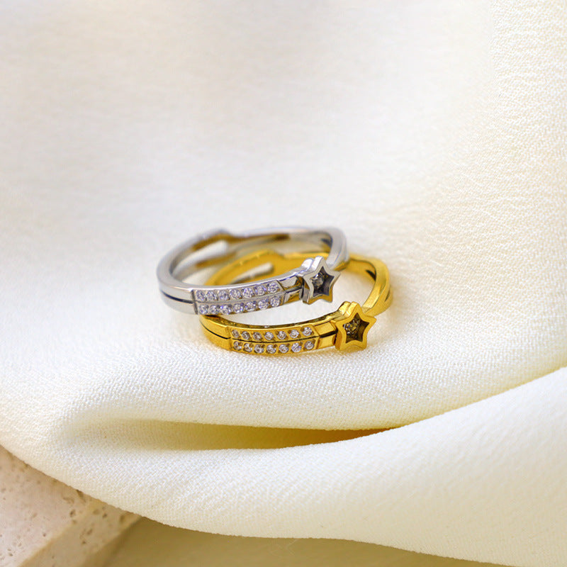 Damen Funkelnder Stern-Ring mit Zirkonia-Details Shop Nory