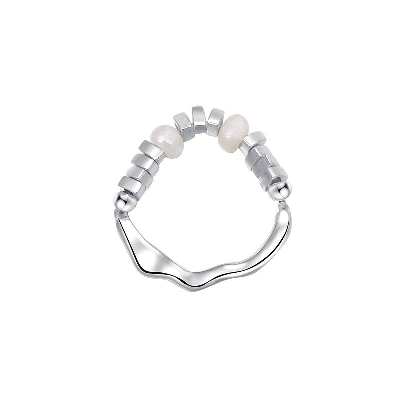 Damen eleganter und zierlicher Ring mit Perlenakzenten Shop Nory