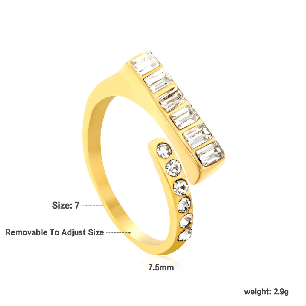 Damen Verstellbarer Ring mit glitzernden Zirkonia und modernen Grüntönen Shop Nory