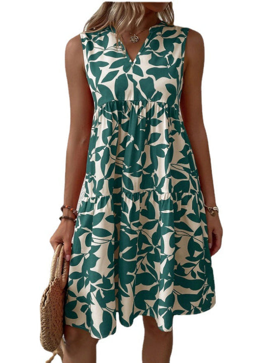 Damen Blumenkleid im lässigen A-Linien-Design
