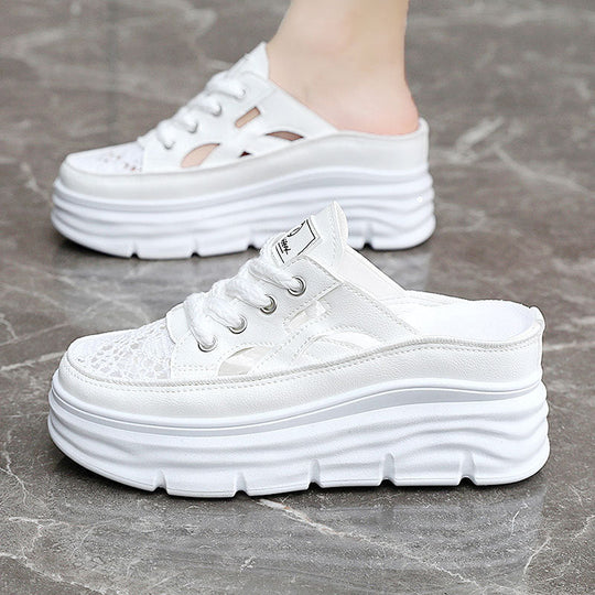 Damen Sportliche Plateau-Sneaker mit atmungsaktiver Mesh-Oberfläche Shopnory