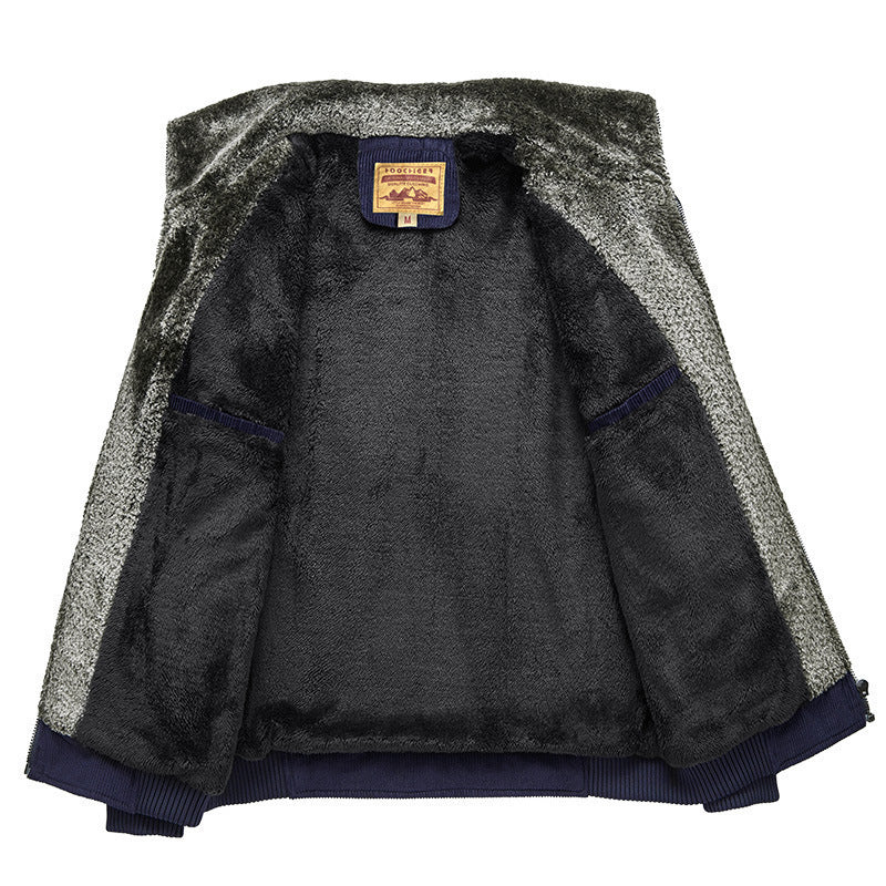 Herren Cordjacke mit wärmender Teddy-Innenfütterung und Badge-Details Shop Nory