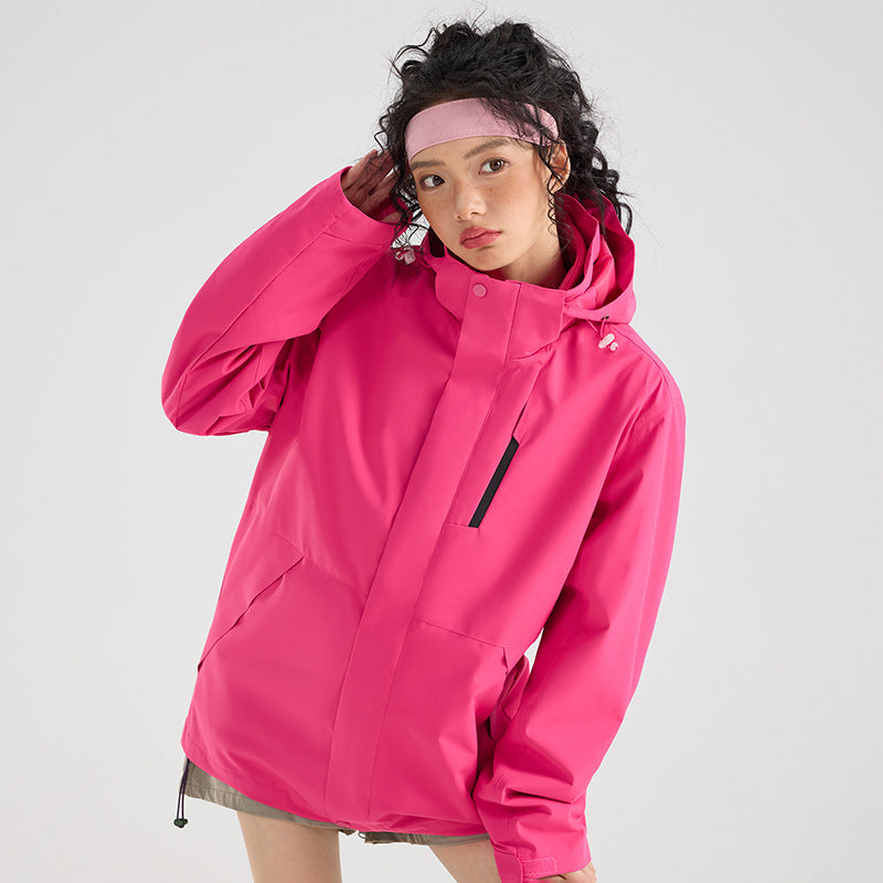 Damen Leichte wasserdichte Parka-Kapuzenjacke mit versiegelten Nähten und Kordelzug Shop Nory
