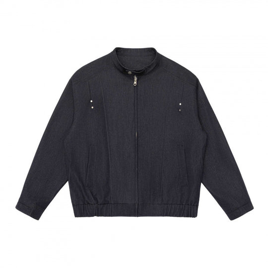 Unisex Kurzblouson im Overshirt‑Stil mit Stehkragen, Reißverschluss und elastischem Saum Shop Nory