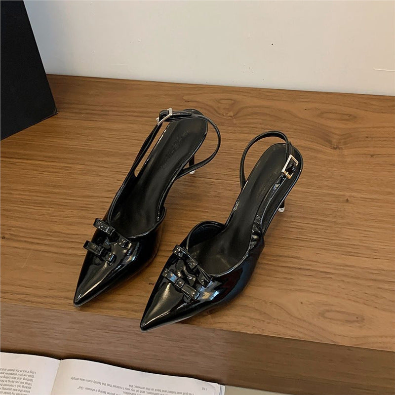 Damen elegante Slingback-Pumps mit Schleifenverzierung