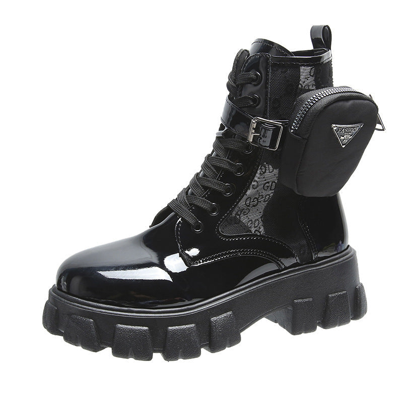 Damen Chunky Combat Boots mit praktischen Stauraum und modischen Details Shopnory