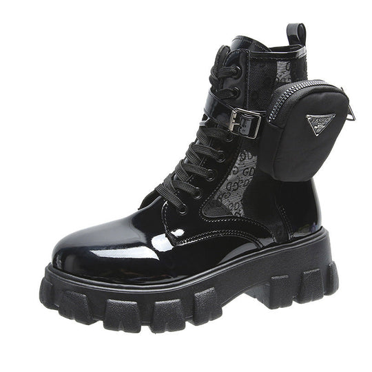 Damen Chunky Combat Boots mit praktischen Stauraum und modischen Details Shopnory